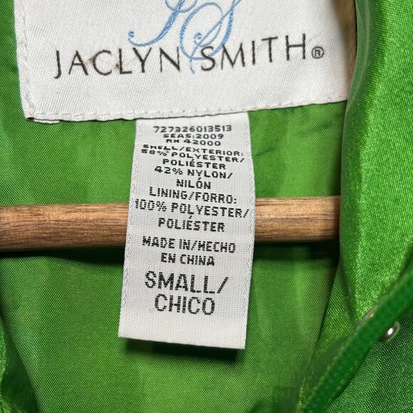 VTG Jaclyn Smith Jacket S Green Cinched Waist Lightweight Retro Statement - Picture 4 of 7